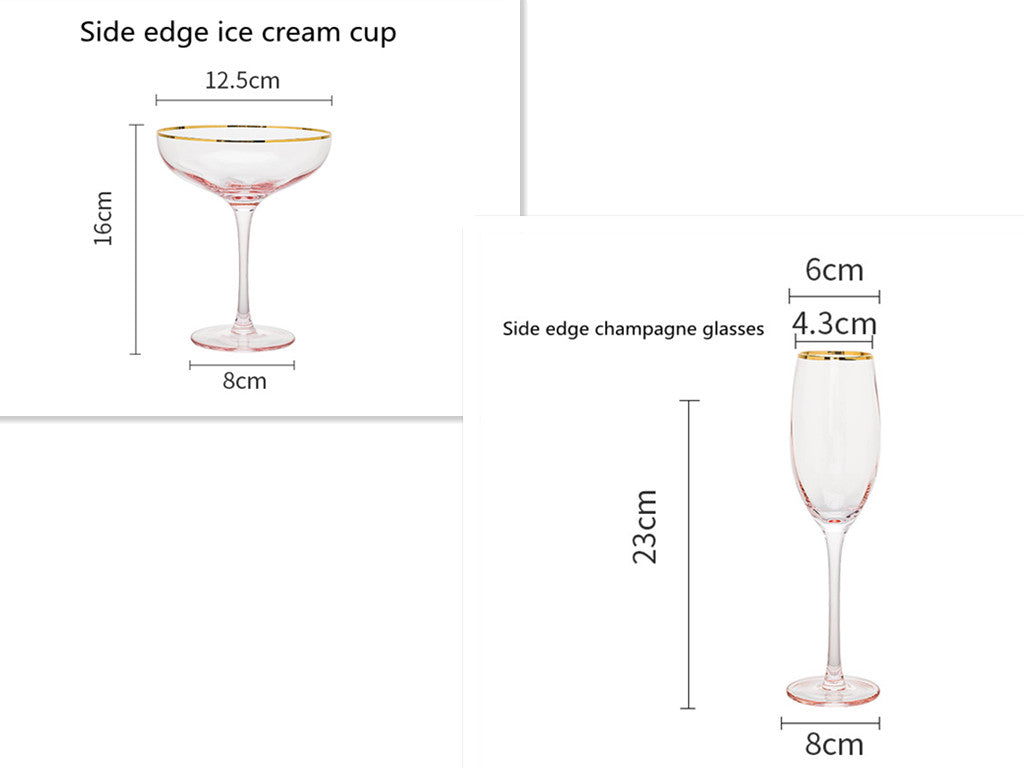 Crystal Rose Gold Wine Glasses