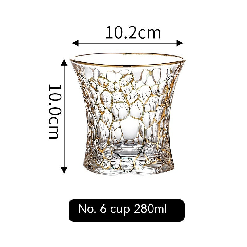 Golden Trim Gold Line Wine Glass Whiskey Decoration Cup