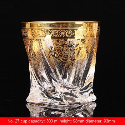 Royal Gilded Crystal Whiskey Glasses