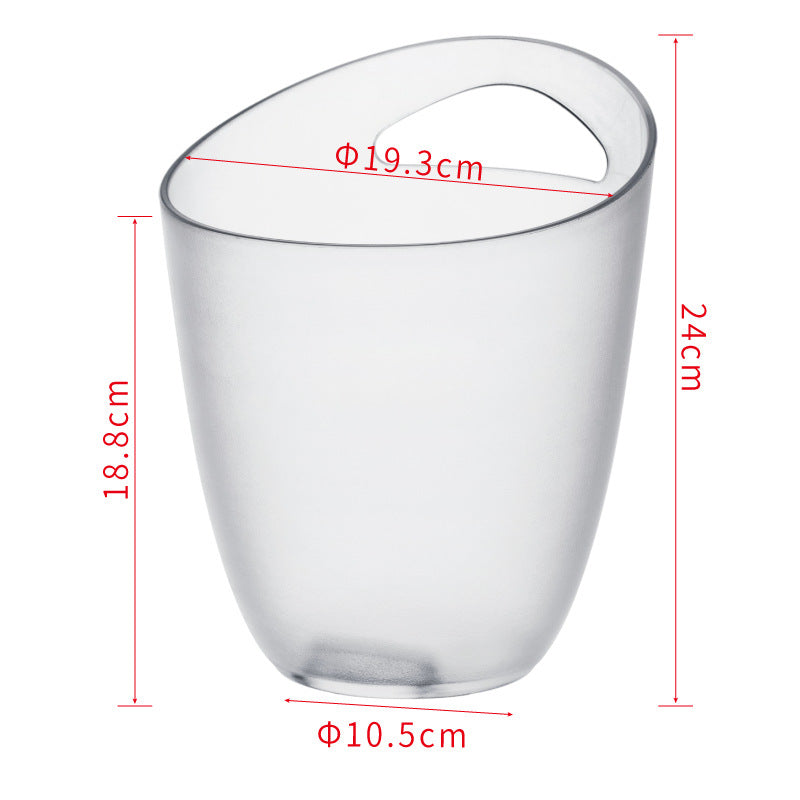 Frosted Single Side Handle Oblique Mouth Champagne Bucket