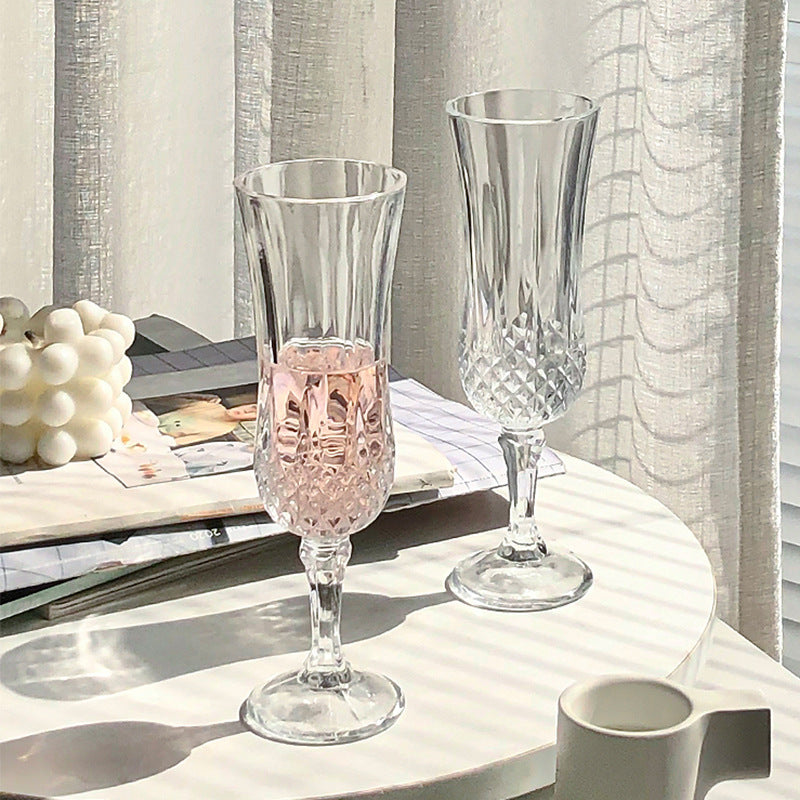 Exquisite Transparent Glass Crafts Champagne Glasses