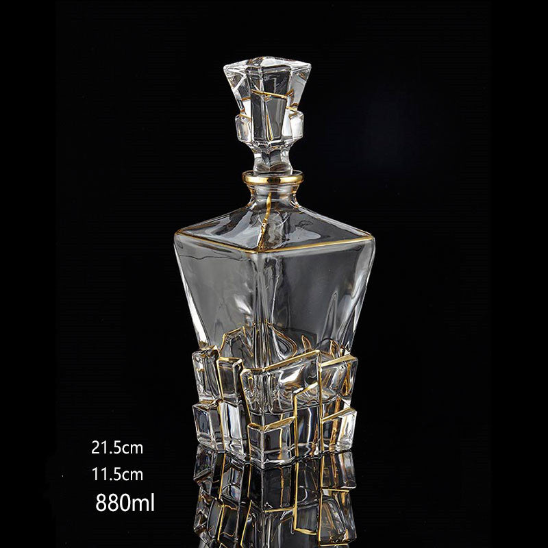 Luxe Gold Crystal Whiskey Glass and Decanter