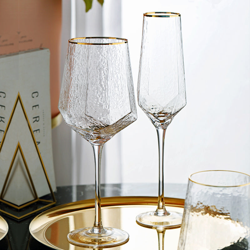 Geo Textured Wine Glass