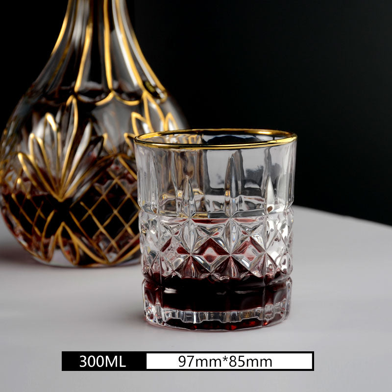 Luxe Gold Crystal Whiskey Glass and Decanter