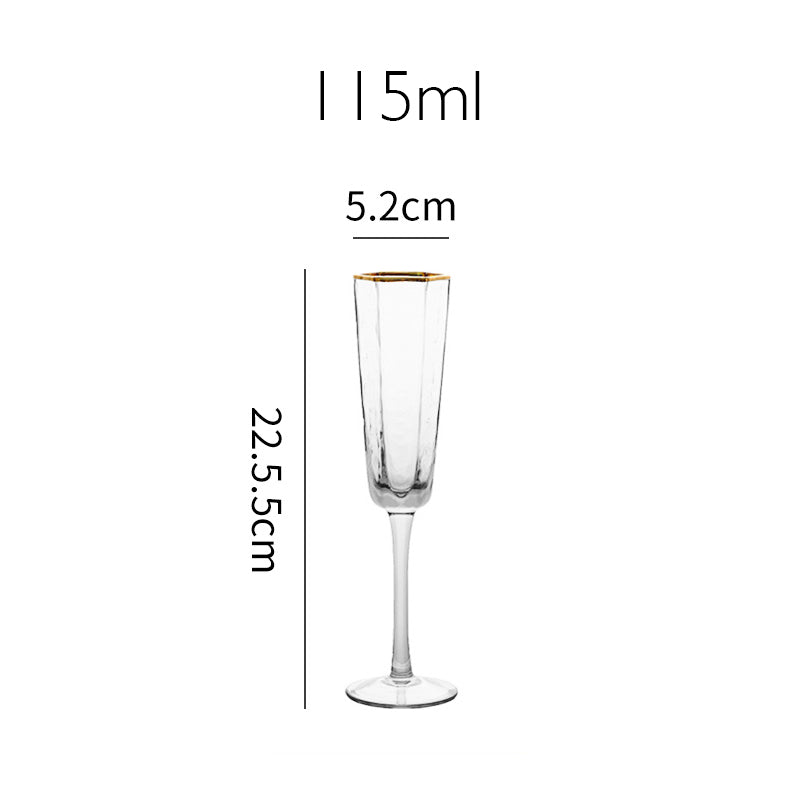 Hexagonal Hammer Champagne Wine Glass