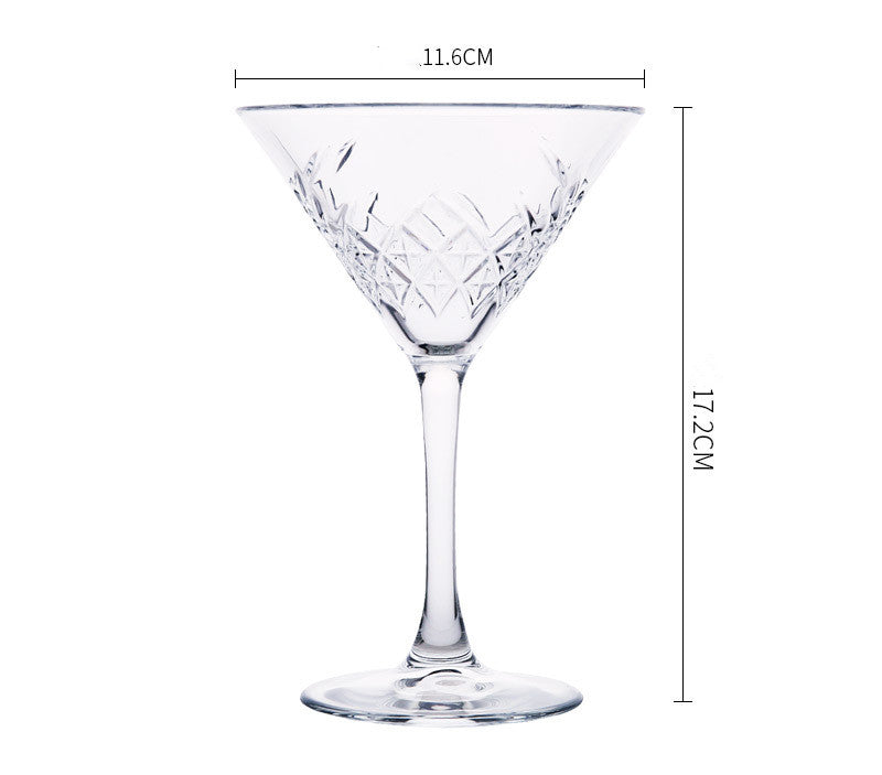 European Style Carved Wide Mouth Champagne Glass