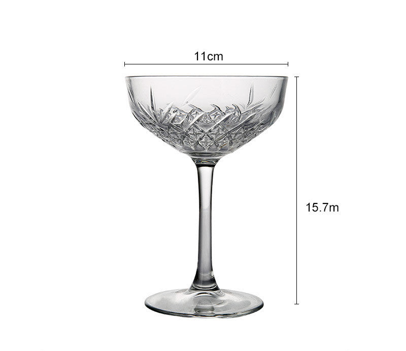 European Style Carved Wide Mouth Champagne Glass