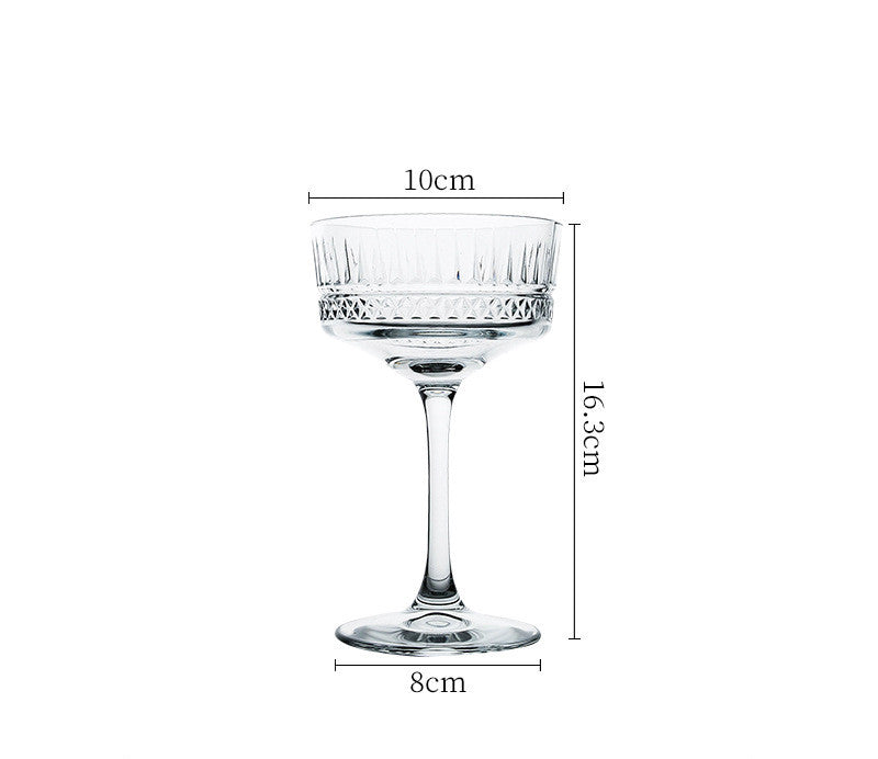 European Style Carved Wide Mouth Champagne Glass