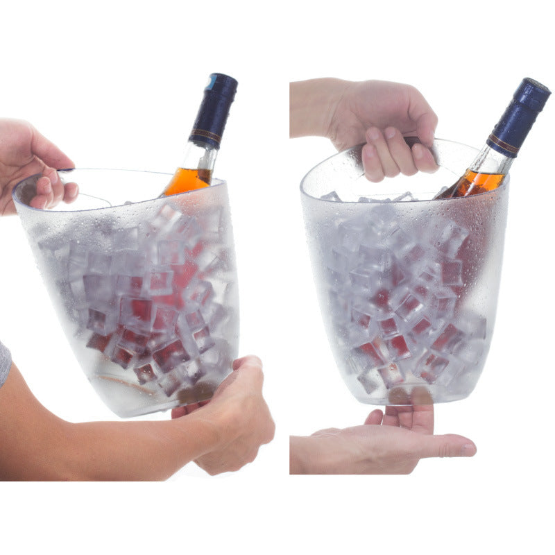 Frosted Single Side Handle Oblique Mouth Champagne Bucket