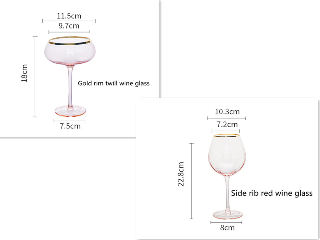 Crystal Rose Gold Wine Glasses