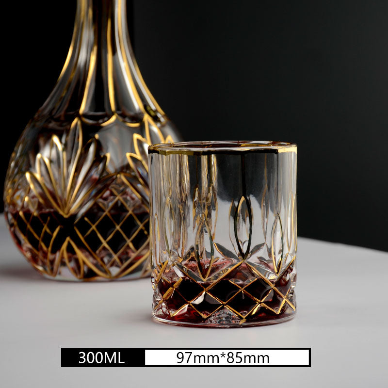 Luxe Gold Crystal Whiskey Glass and Decanter