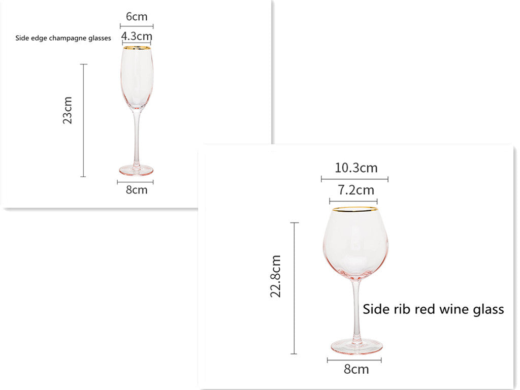 Crystal Rose Gold Wine Glasses