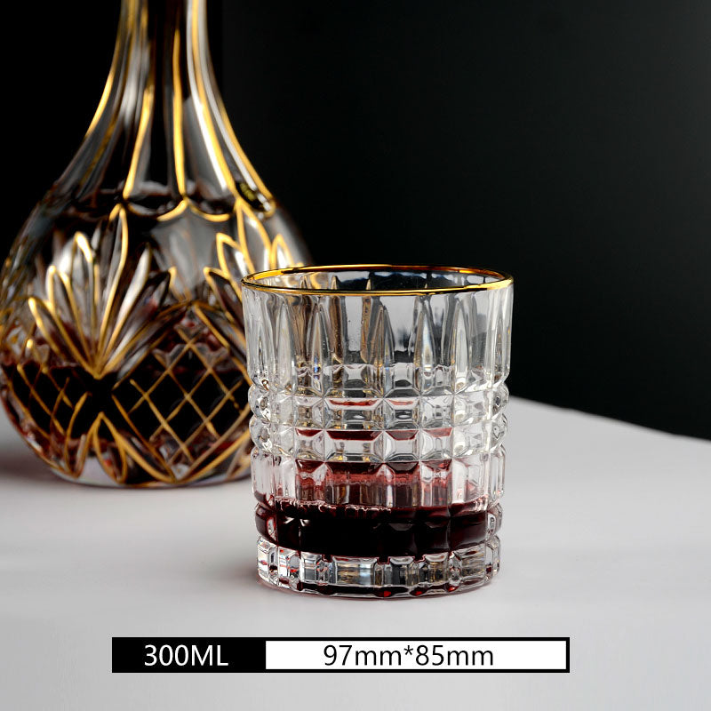 Luxe Gold Crystal Whiskey Glass and Decanter