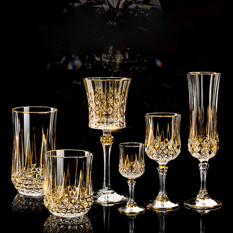 French Imported Golden Luxury CDA Whiskey Glass European Crystal