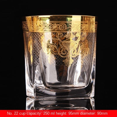 Royal Gilded Crystal Whiskey Glasses