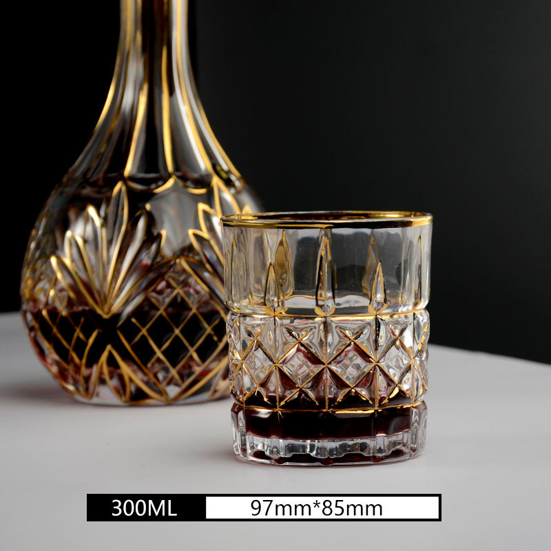 Luxe Gold Crystal Whiskey Glass and Decanter