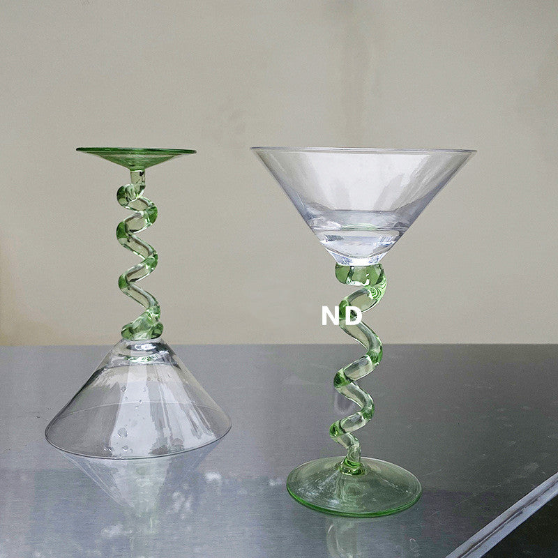 Spiral Stem Martini Glass