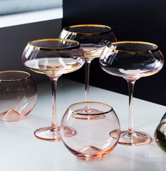 Crystal Rose Gold Wine Glasses