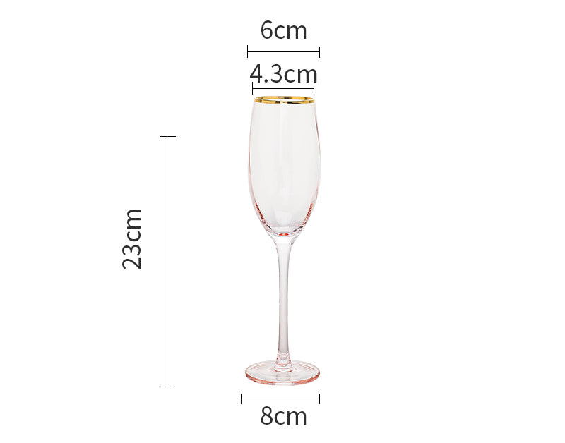 Crystal Rose Gold Wine Glasses