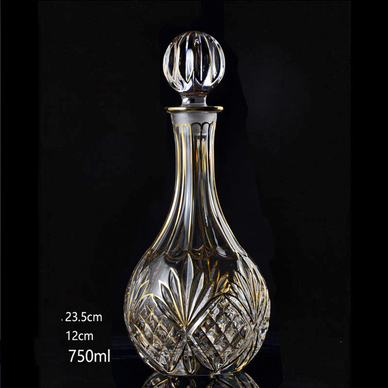 Luxe Gold Crystal Whiskey Glass and Decanter