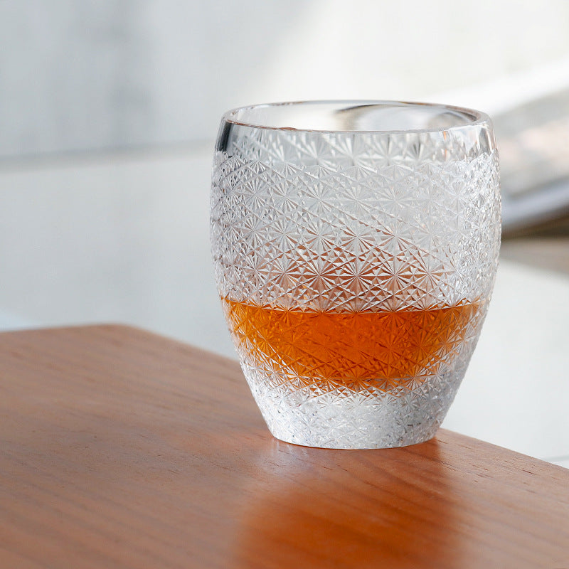 Jinzhi Hand Carved Whiskey Crystal Glass