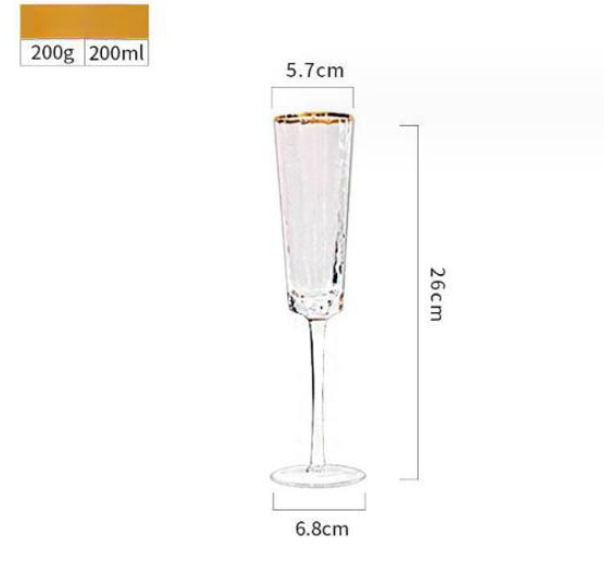 Hammer Golden Edge Crystal Champagne Glass