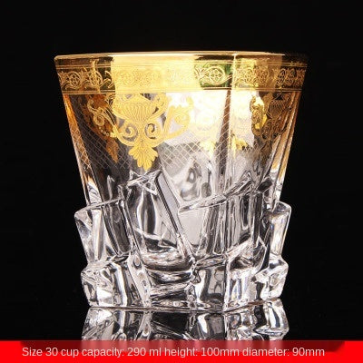 Royal Gilded Crystal Whiskey Glasses