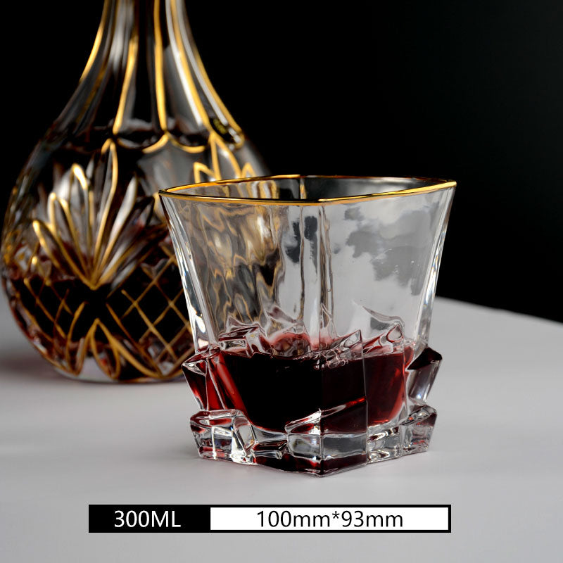 Luxe Gold Crystal Whiskey Glass and Decanter