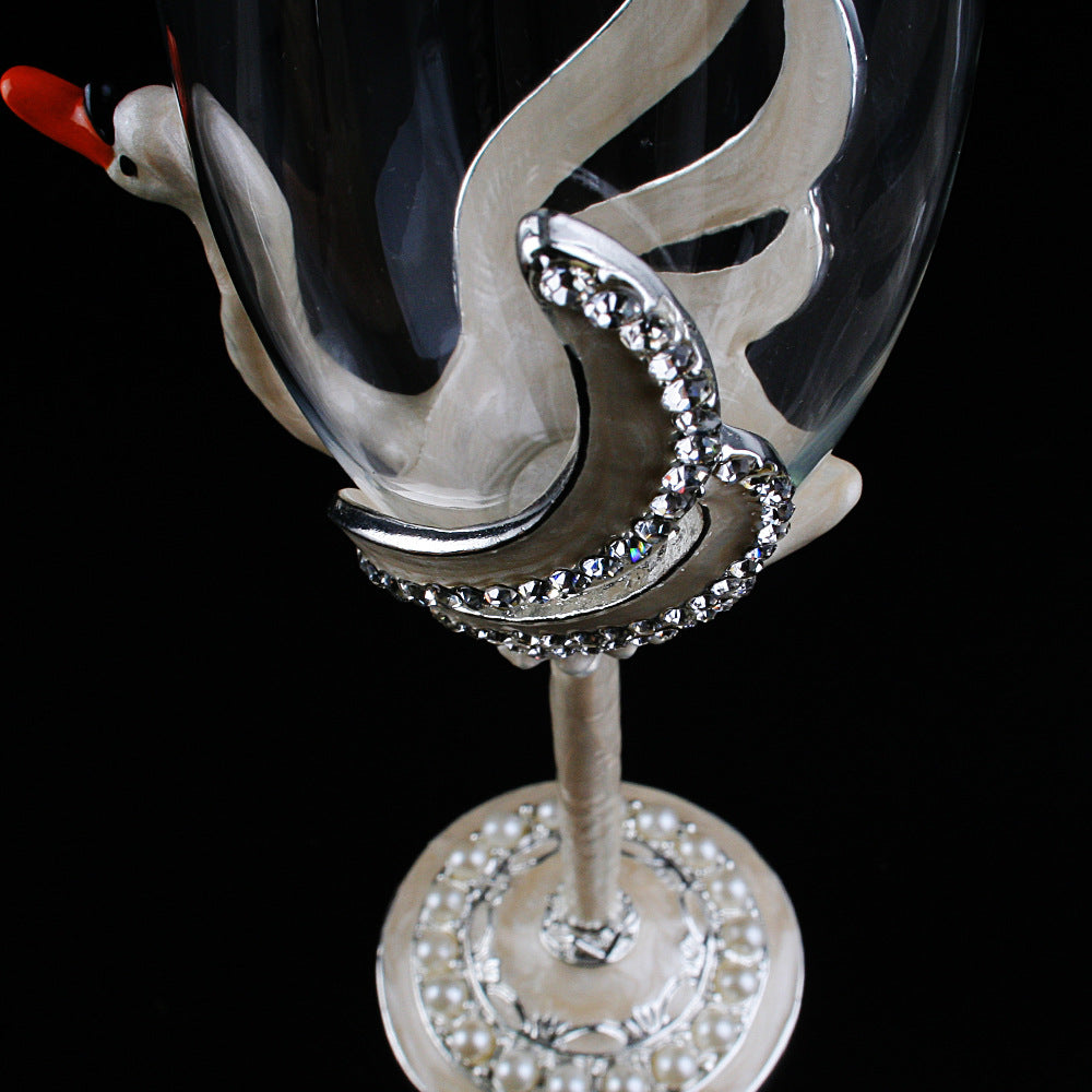 Swan Lake Champagne Flute -Luxe Crystal