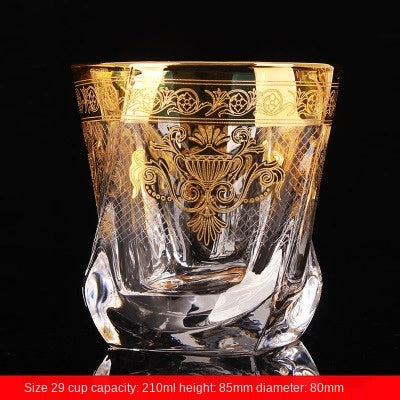 Royal Gilded Crystal Whiskey Glasses