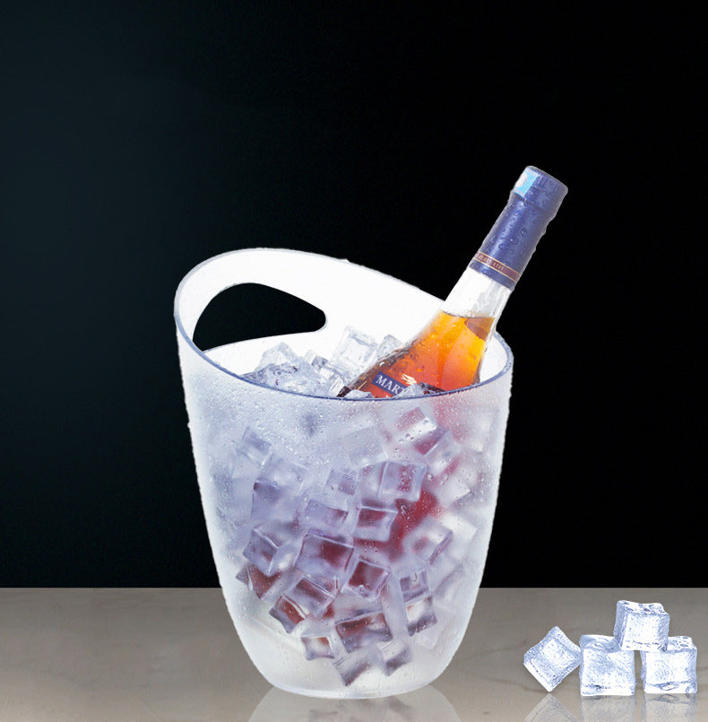 Frosted Single Side Handle Oblique Mouth Champagne Bucket