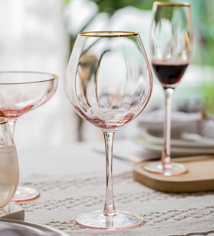 Crystal Rose Gold Wine Glasses