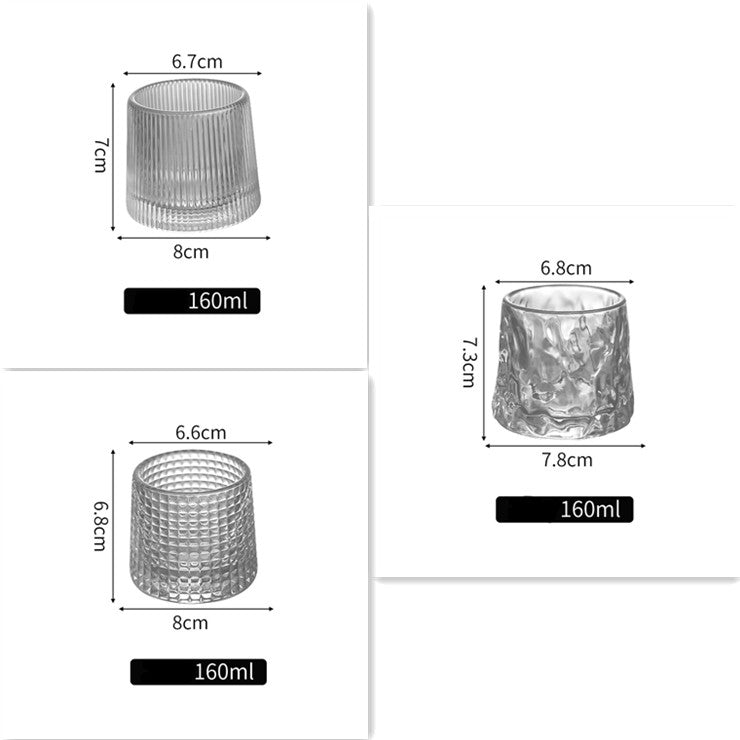 Rotating tumbler whiskey glass