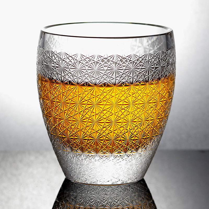 Jinzhi Hand Carved Whiskey Crystal Glass