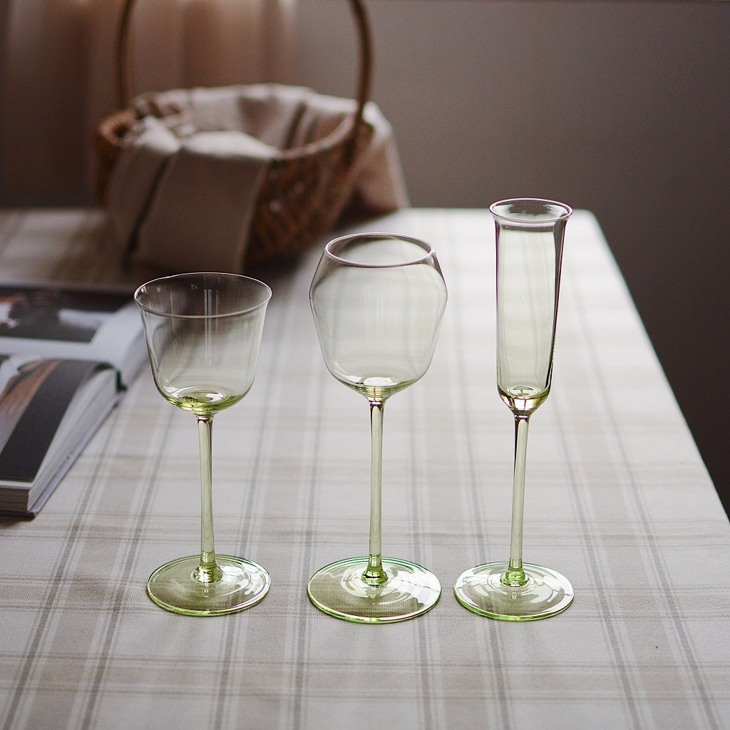 French Single Light Green Cider Glass Champagne Glass