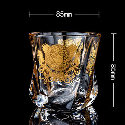 Royal Gilded Crystal Whiskey Glasses