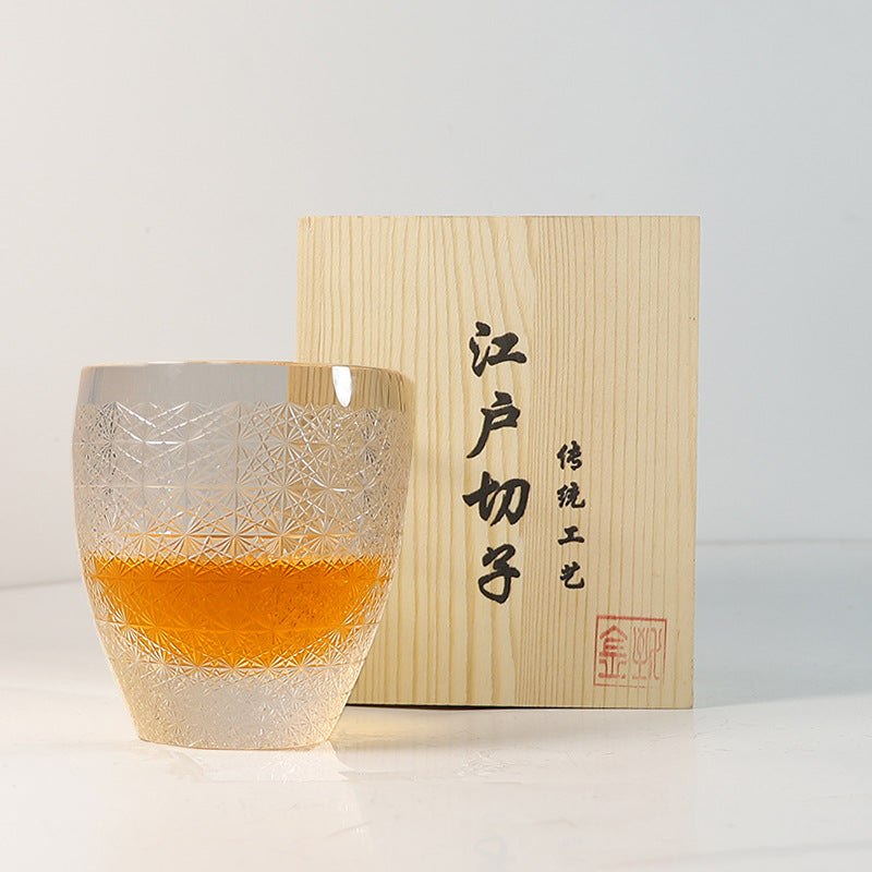 Jinzhi Hand Carved Whiskey Crystal Glass