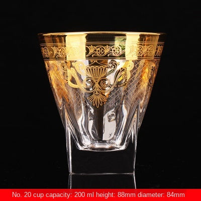 Royal Gilded Crystal Whiskey Glasses