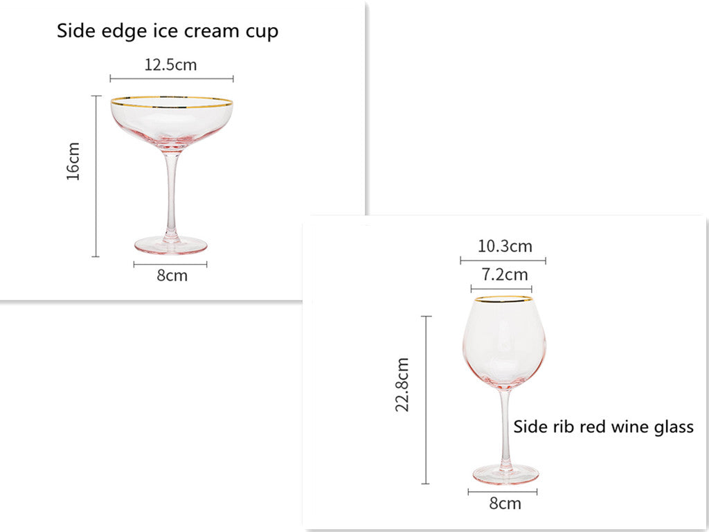 Crystal Rose Gold Wine Glasses