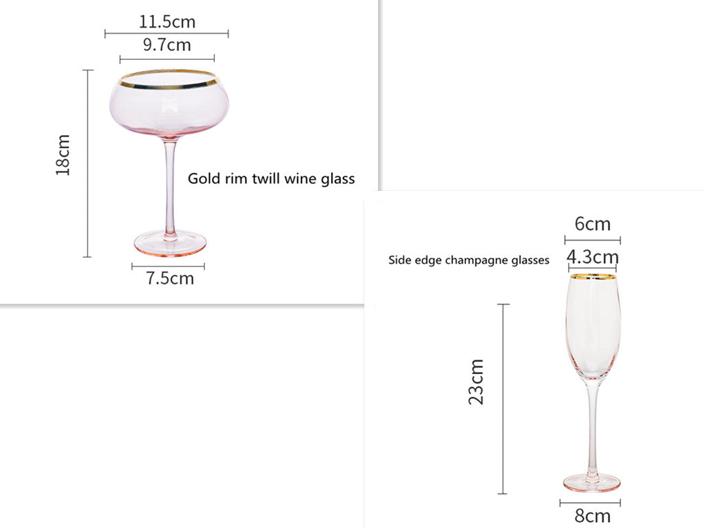 Crystal Rose Gold Wine Glasses