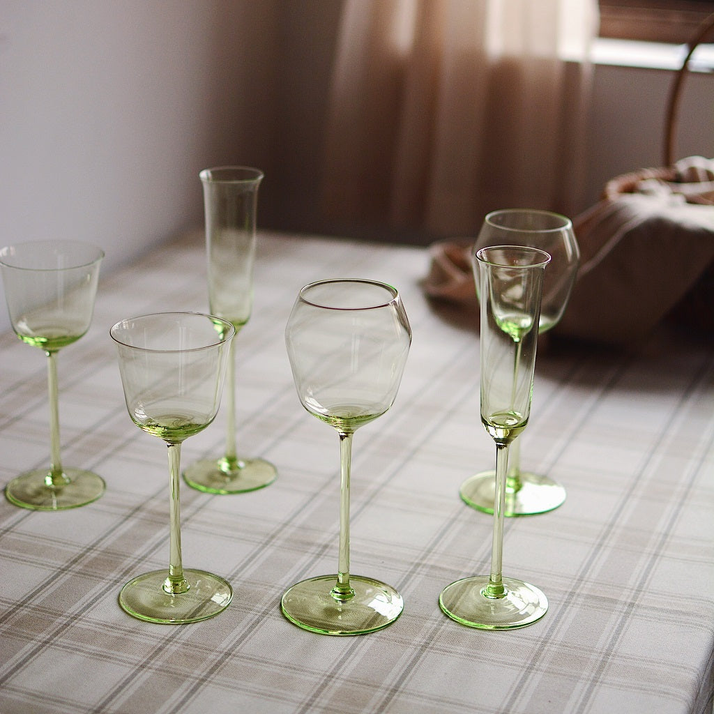 French Single Light Green Cider Glass Champagne Glass