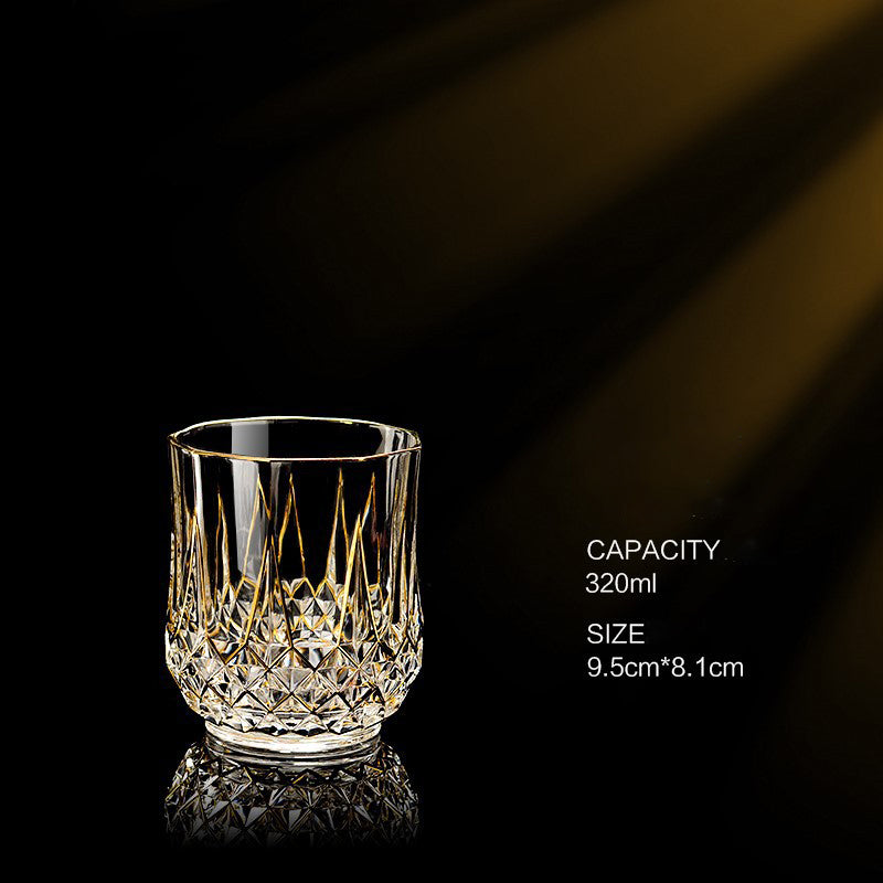 French Imported Golden Luxury CDA Whiskey Glass European Crystal