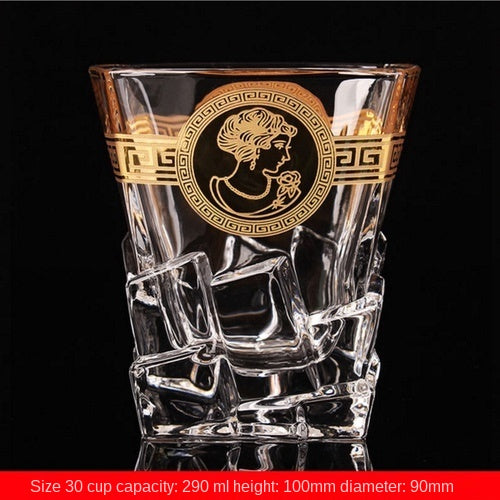 Royal Gilded Crystal Whiskey Glasses