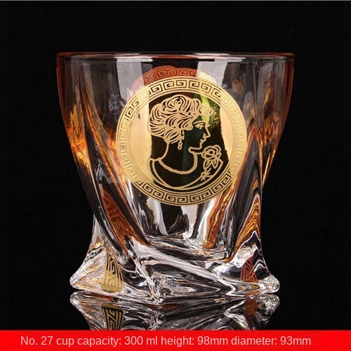 Royal Gilded Crystal Whiskey Glasses