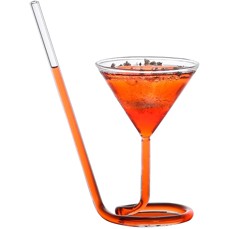 Spiral Straw Cocktail Glass