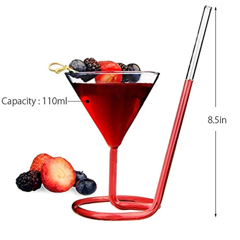 Spiral Straw Cocktail Glass